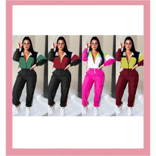 New Striped Zipper Casual patchwork Bodycon Jumpsuit Women Overalls Sport Romper Bodysuit Sexy Autumn Outfits Plus Size Clothing