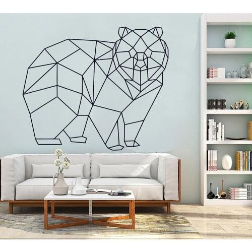 Animal Abstract Polygonal Wall Decals The Bear Geometric Art Wall Stickers for Home Interior Decor Design Vinyl Murals B430