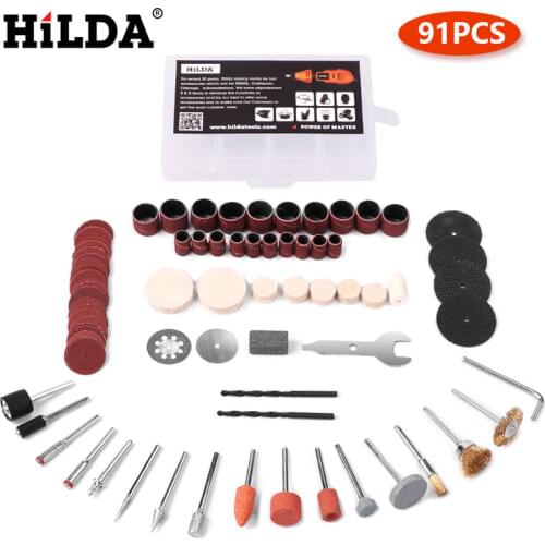 HILDA 92Pcs Dremel Accessories for Dremel Rotary Tool Accessory Set Fits for Dremel Drill Carving Grinding Polishing Accessories