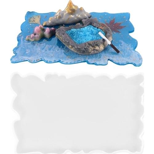 Irregular Wave Tectangular Coaster Tray Silicone Epoxy Resin Mold DIY Jewelry Storage Table Craft Casting Mold