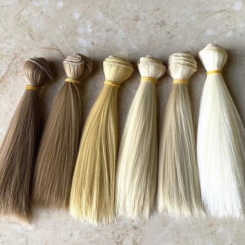 Free Shipping Natural Colors 1 Piece Choose BJD Dollfie Dolls DIY Straight Wigs 1/3 1/4 Dolls Synthetic Fiber Wig Hair 15*100cm