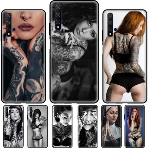 Sexy sleeve tattoo girl For Huawei Y7A Y5P Y6P 2020 Y3 Y5 Y6 Y9 Y7 Prime 2018 2017 2019 Nova 2 Z 3 5T Phone Case