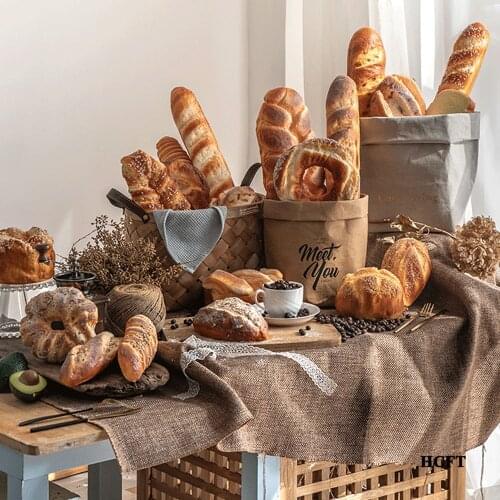 French baguette Danish pastry toast bagels croissant sesame Garlic butter clap brash Oat artificial fake simulation bread model