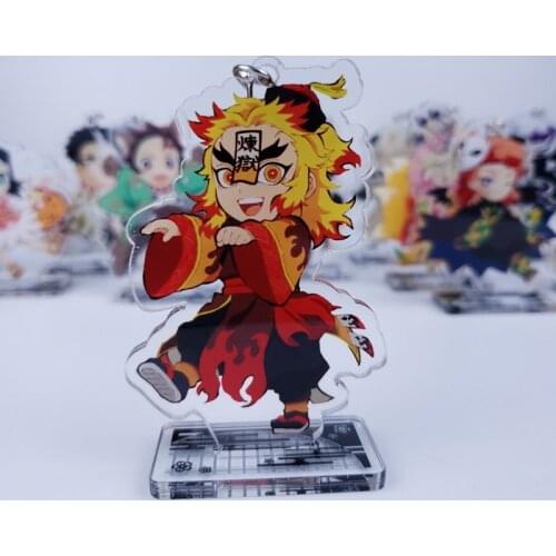 Demon Slayer: Kimetsu no Yaiba Nezuko Tsuyuri Kanawo Rengoku Kyoujurou Cosplay Acrylic Desk Stand Figure Pendant Keychain Toy