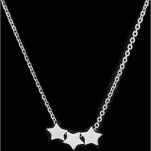 Jaymaxi 8mm Small Stars Necklace Stainless Steel Clavicle Chain Cute DIY Jewelry Gift for Girls Wholesales 2Pieces/lot