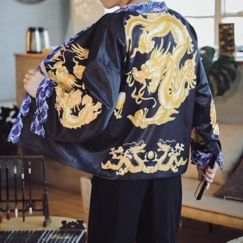 Kimono Men Japanese Kimono Traditional Male Kimono Cardigan Men Harajuku Streetwear Samurai Costume Yukata Male Haori Obi KK3222