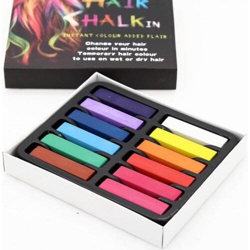 12 Colors Hair Chalk Sets Short Disposable Hair Dye Pen Gradient Color Hair Dye Chalk Temporary Hair Color Chalk For Hair