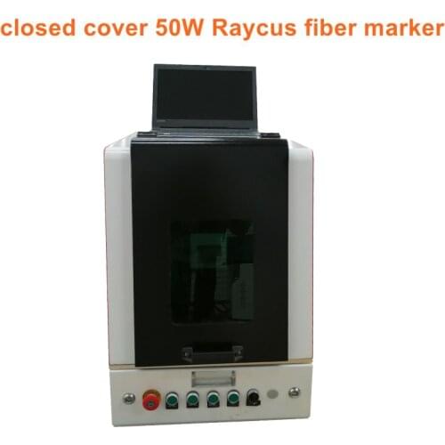 Raycus 50 watts optical fiber laser marking machine with rotary axis deep enrgave