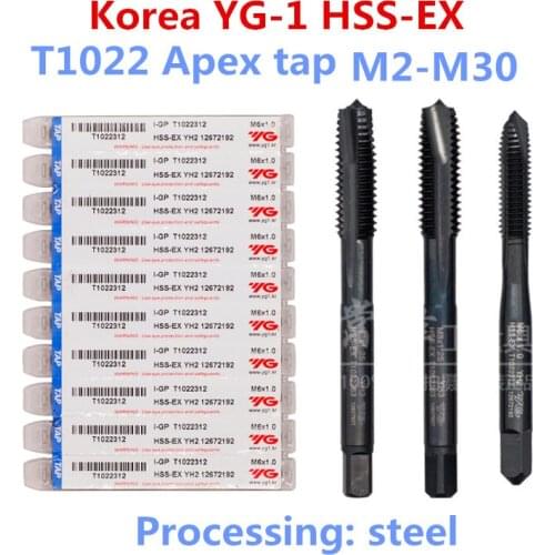 M2 M2.5 M3 M3.5 M4 M5 M6 M7 M8 M10 M12 M14 M16 M18 M20 M22 M24 M27 M30 original YG-1 T1022 Apex tap Use Tong hole