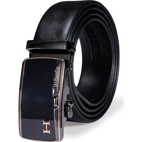 Mens Belts Automatic Buckle Cowskin Genuine Leather Fashion Metal Formal Black Gold Strap Belt for Man Top Quality Designer