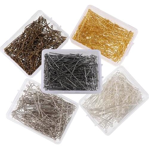 1Box Set DIY Earring Findings Eye Head Pins Findings For DIY Pendant Supplies Iron Jewelry Making Jewelry Accessories