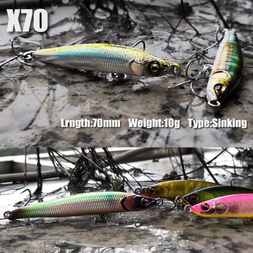 New Fishing Artificial Lures X70 Pencil Fishing Lure 70mm 10g Leurre Sinking Pesca Isca Fish Lure For Trout Pike Bass Fishing