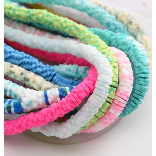 6mm Flat Flower Shape Polymer Clay Beads Chip Disk Loose Spacer Handmade Beads For DIY Jewelry Handmade Making Wholesale