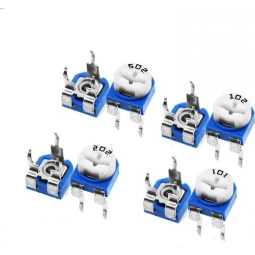 500pcs RM065 RM-065 100 200 500 1K 2K 5K 10K 20K 50K 100K 200K 500K 1M ohm Trimpot Trimmer Potentiometer variable resistor