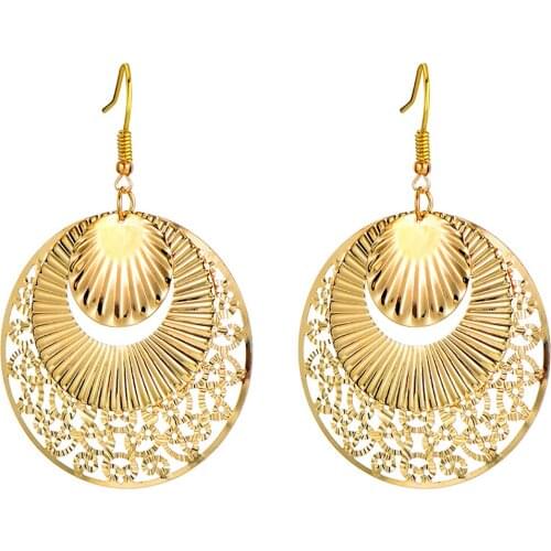 New Fashion Bohemian Long Tassel Multi-layer Hollow Owl Leaf Irregular Round Heart Dangle Earrings For Women Party Jewelry Gift