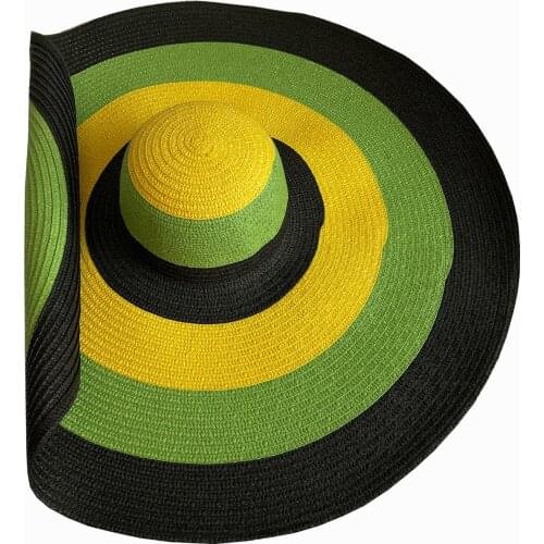 2021 New Summer Large Wide Brim Beach Straw Hats for Women Outdoor Big Brim Sun Protection Hat Anti UV Straw Hat Chapeau Femme