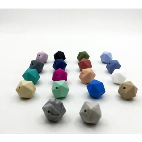 Silicone Beads For Teething Necklace Jewelry DIY Icosahedron Beads Better Than Hexagon 50pieces/lot Wholesale multilateral beads