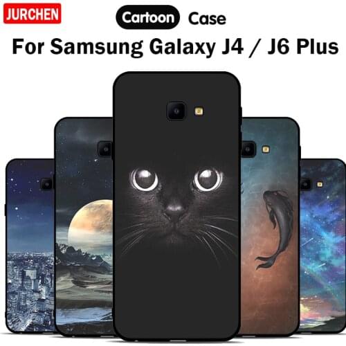 JURCHEN Silicone Case For Samsung Galaxy J6 Plus Cover 2018 Fashion Soft Back Coque For Samsung Galaxy J4 Plus Phone Case EU