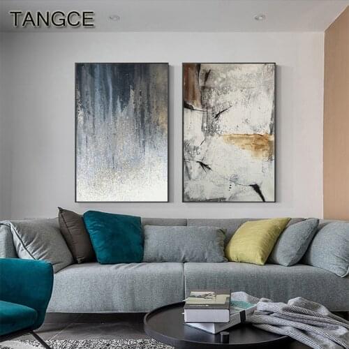 Modern Abstract Industrial Canvas Painting Minimalist Wall Art Poster and Print Wall Picture for Living Room Office Hotel Decor