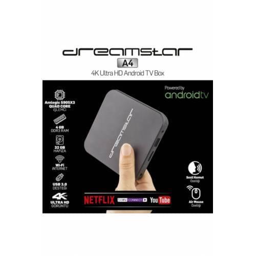 Dreamstar A4 Android 4K Tv Box 4 Gb Ram 32 Memory-Voice Command