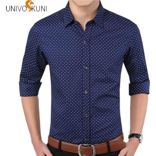 UNIVOS KUNI Mens Shirt Camiseta Chemise Camisas Spring Slim Fit Fashion Long Sleeve Mens Dress Shirts Male England Q5138