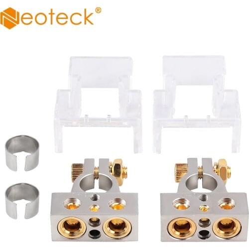 Neoteck Battery Terminal Clamp 0/4/8 Or 10 Gauge AWG Positive & Negative Shims (Pair)+/- Battery Terminals