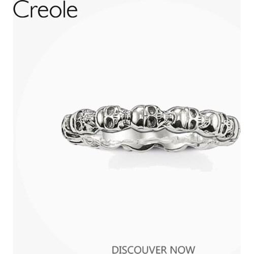 The Band Ring Skulls,2019 Brand New 925 Sterling Silver Casual Rebel Street Power Fashion Jewelry Expressive Gift For Women