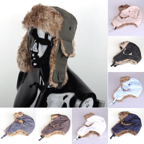 US STOCK Airman Snow Hat Ushanka - Winter Russian Hat Ski Fur Pilot Military Army New UK