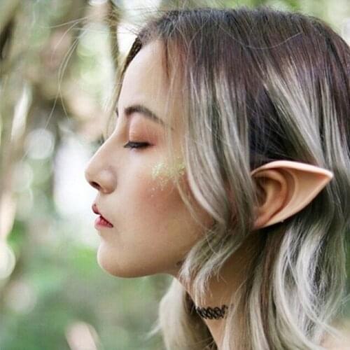 1 Pair Elves Cosplay Ears Men Women Halloween Holiday Party Angel Simulated Role Prop Soft Latex Fairy Pointed Ears Accessories