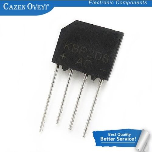10pcs/lot KBP206 KBP206G ZIP-4 In Stock