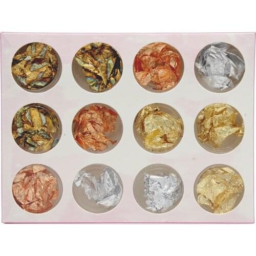 12pcs/lot nail Foil Flake slices Nail Art Acrylic UV Gel DIY Decoration Paillette 4 color