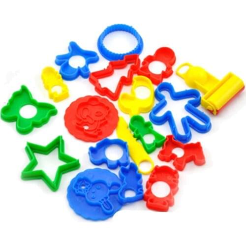 18Pcs Mixed Plastic Plasticine Clay Dough Cutters Moulds Modelling Tools Hot Modeling Clay Toys for Children Educatioanl Toy
