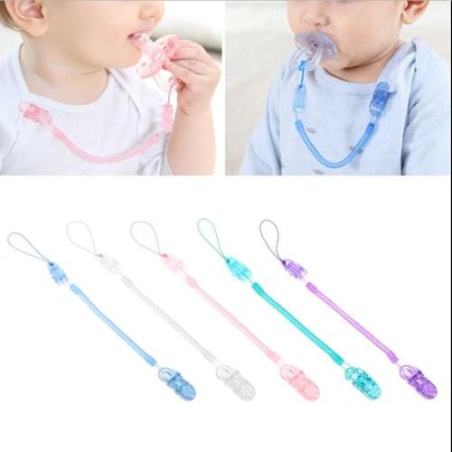 1pce Baby Infant Toddler Spring Dummy Pacifier Soother Nipple Clip Chain Holder Strap