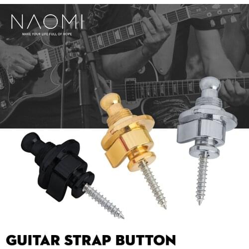 NAOMI 2pcs/set Electric Guitar Bass Pins Strap Button Strap Lock Quick Release Round Head Guitar Strap Locks Easy To Install