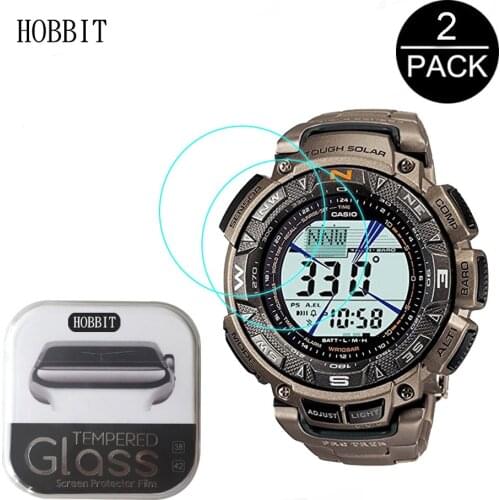 2Pack For Casio PRG-240T 0.3mm 2.5D 9H Clear Tempered Glass Screen Protector Anti-Scratch Smartwatch Film For casio 240t