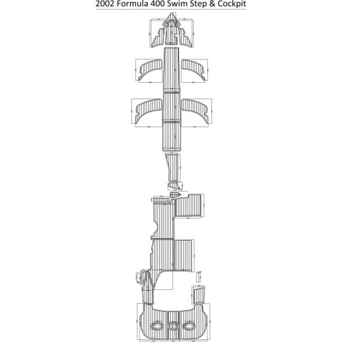2002 Formula 400 Swim Step & Cockpit Pad Boat EVA Teak Decking 1/4" 6mm