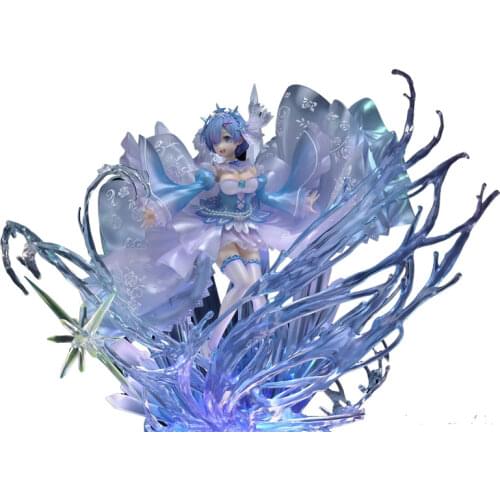 28cm SSF Anime Re Life a Different World from Zero Rem Crystal dress Ver. PVC Action Figure Model Collectible Toy Doll Gifts