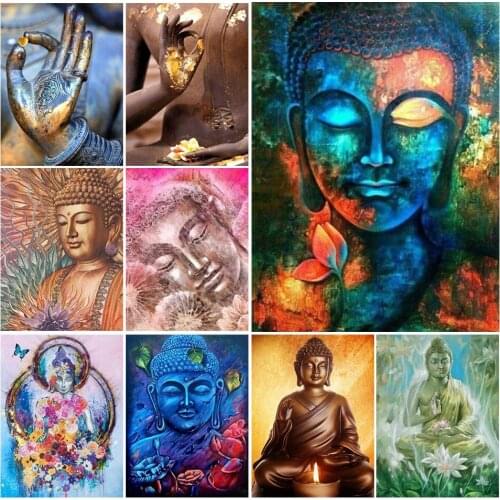 5D DIY Diamond Painting Full Square Round Buddha Diamond Embroidery Needlework Picture of Rhinestones Icon Diamond Mosaic Sale