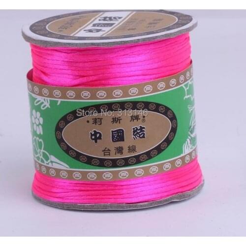 80M/Roll 1.5MM Braided Hot Pink Nylon Chinese Knot Cord Macrame Beading String Thread for Handcraft Handmade Shamballa Jewelery