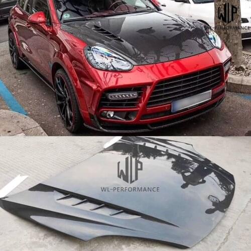 958.2 High Quality Wet/Dry Carbon Fiber Front Engine Hoods Auto Car Bonnet Cover For Porsche Cayenne M style car styling 15-17