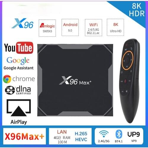 Android 9.0 Smart TV BOX X96 MAX Plus 4GB 64GB 32GB Amlogic S905X3 Quad Core 8K Video Player Wifi 2.4/5G Set-top tv box x96 max