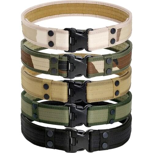 Army Style Combat Belts Quick Release Tactical Belt Fashion Men Canvas Waistband Outdoor Hunting Military Adjustable Sport Belt
