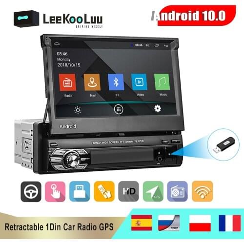 LeeKooLuu Android 10.1 Car Radio Autoradio 1 Din 7'' Touch Screen Car Multimedia Player GPS Navigation Wifi MP5 Bluetooth USB