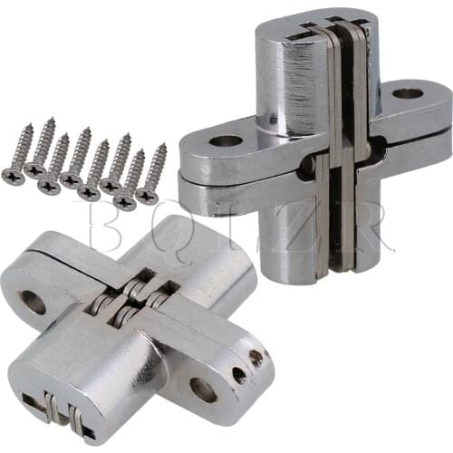 BQLZR 2 x Durable Hidden Cross Hinge Invisible Concealed Hinges Screws Included