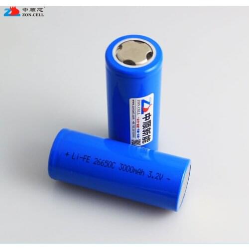 In 3.2V 3000mAh 26650 cylindrical lithium iron phosphate battery storage power LED flashlight Rechargeable Li-ion Cell