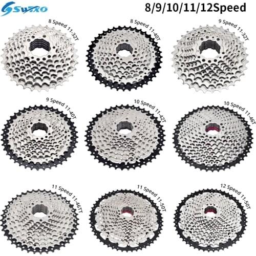 SWTXO Mountain Bike 8 9 10 11 12 Speed Cassette 11-32/36/40/42/46/50T k7 8v 9v 10v 11v 12v MTB Freewheel Flywheel Sprocket