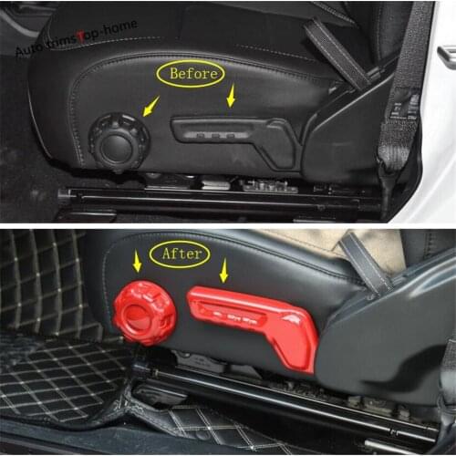 Yimaautotrims Side Seat Adjustment Memory Button Switch Frame Cover Trim Fit For Jeep Wrangler JL 2018 2019 2020 ABS / 4 Colors