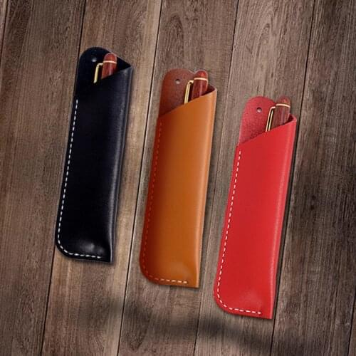 Cowhide pencil case creative simple leather handmade large-capacity pencil case pen case pen case stationery