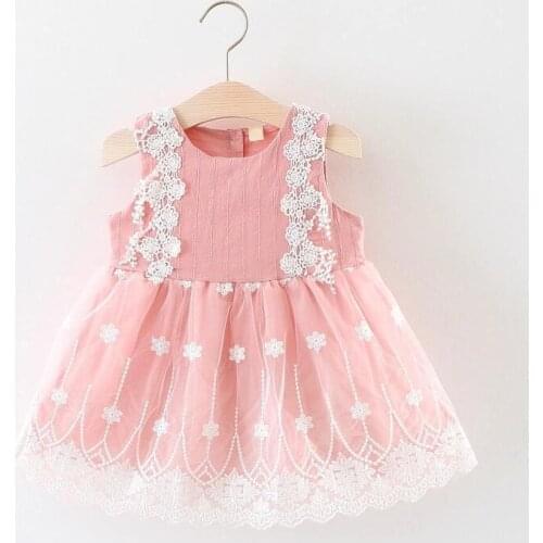 Girls Lace Dress Princess Summer Baby Solid Kids Dresses for Girls