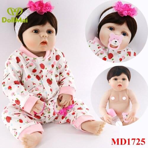 55cm Full Silicone Vinyl Reborn Doll Princess Realistic Newborn Baby Bebe Alive Toy Birthday Gift Girls Play House Bathe Toy